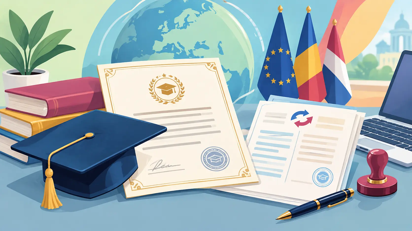 Diplomă de studii pregătită pentru traducere autorizată